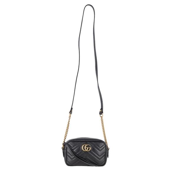 Gucci GG Marmont Mini Camera Crossbody Bag in Black Leather - Picture 1 of 9